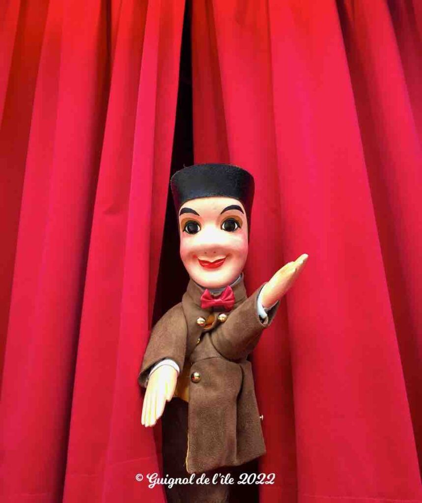 Théâtre de guignol incl. 6 marionnettes à main, théâtre guignol en