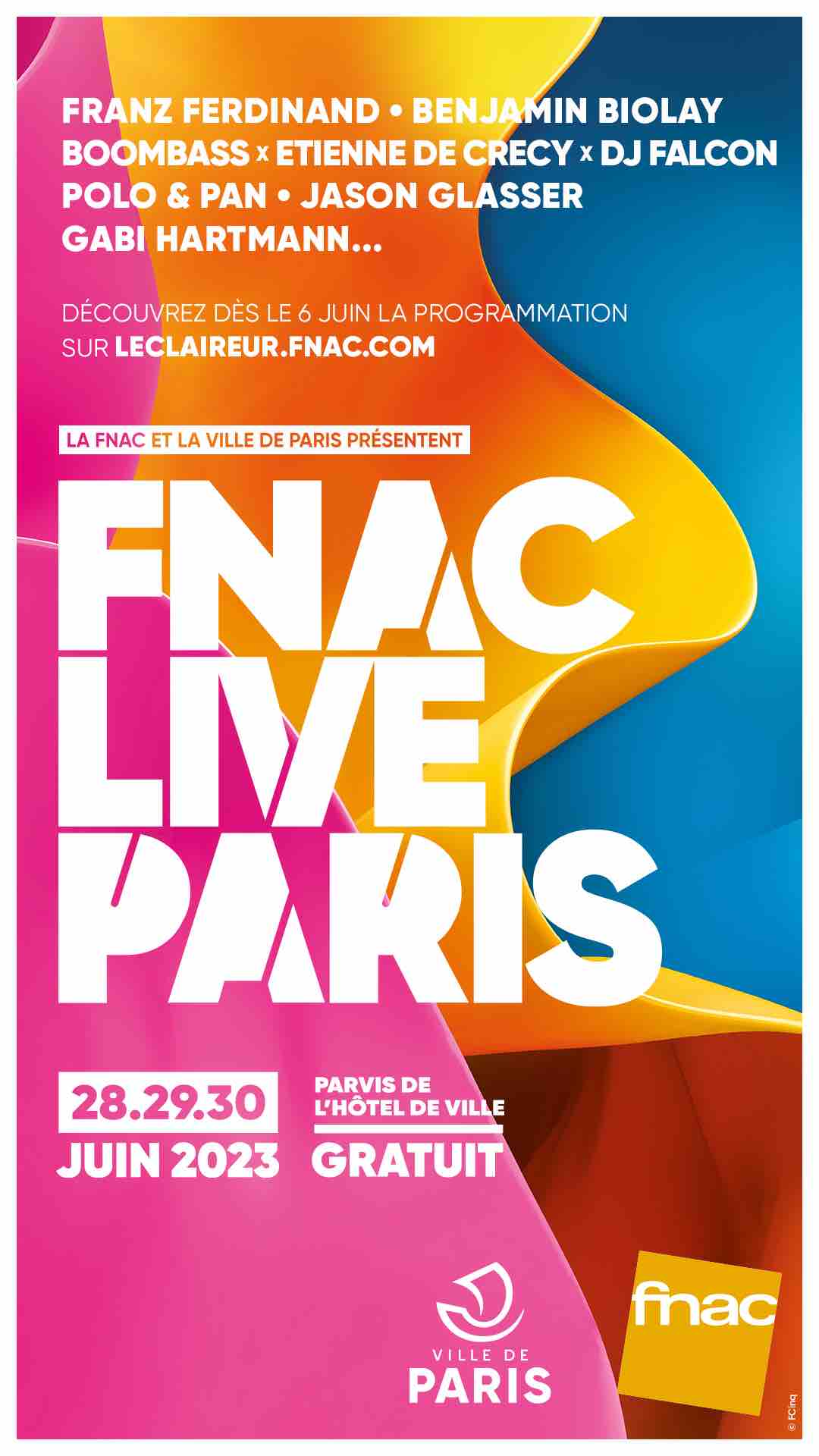 Fnac Live Paris 2023 >> Free concerts from June 28 to 30, 2023