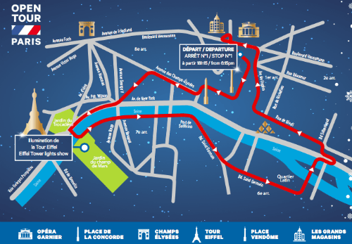 L Open Tour Paris Map - Map