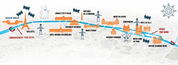 the Seine cruise route for Halloween