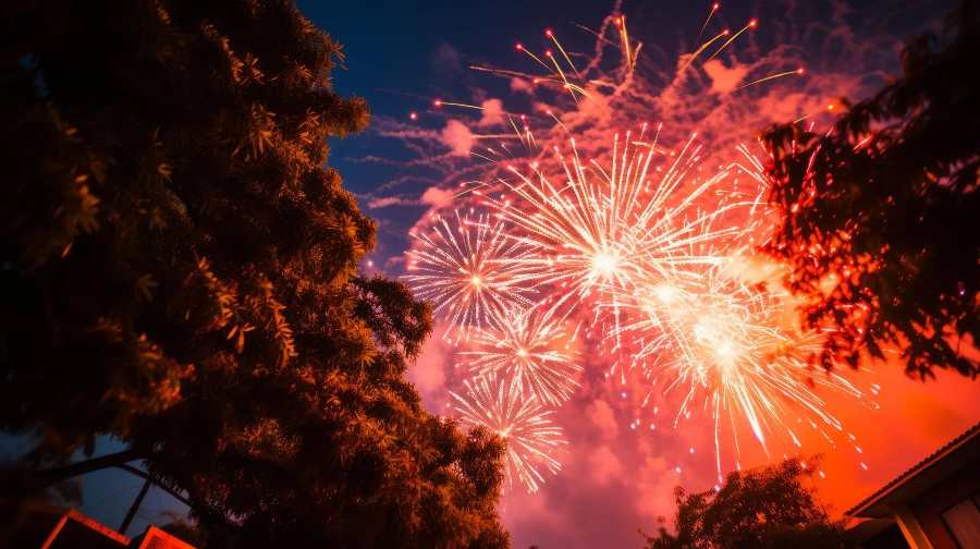 Feu d'artifice pour Halloween au parc de l'Etrange